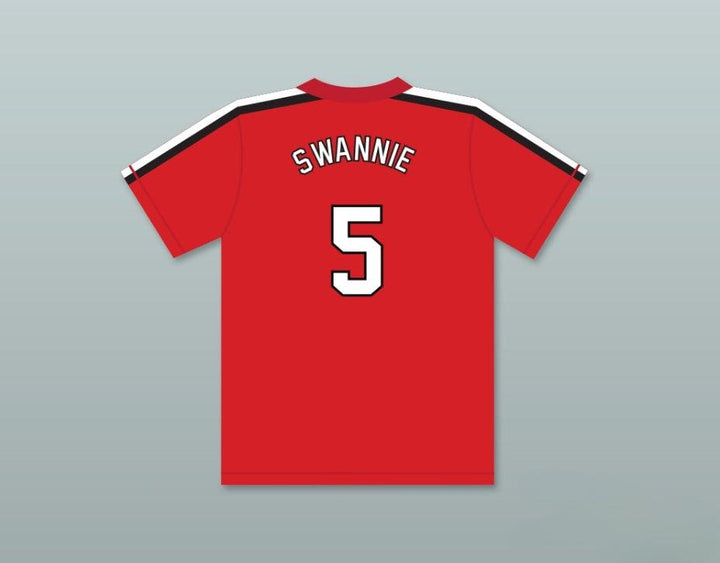 Custom Any Name Number JIM 'SWANNIE' SWANSON 5   RED BASEBALL JERSEY THE BATTERED BASTARDS OF BASEBALL Top Stitched S-6XL