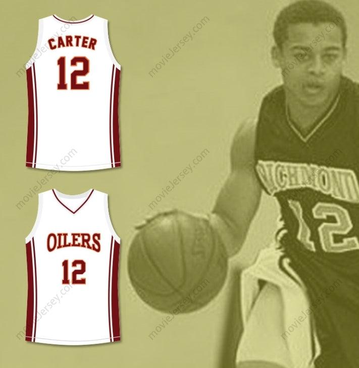 CUSTOM ANY Name Number ROBERT RI'CHARD DAMIEN CARTER 12 RICHMOND OILERS AWAY BASKETBALL JERSEY COACH CARTER Top Stitched S-6XL
