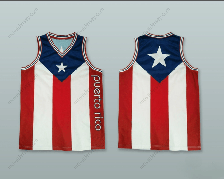 CUSTOM ANY Name Number  PUERTO RICO FLAG BASKETBALL JERSEY 1 Top Stitched S-6XL