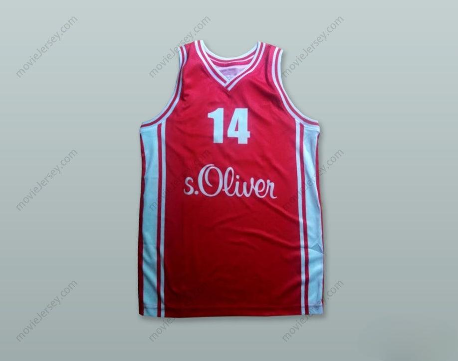 CUSTOM ANY Name Number DIRK NOWITZKI 14 S.OLIVER WURZBURG RED BASKETBALL JERSEY Top Stitched S-6XL