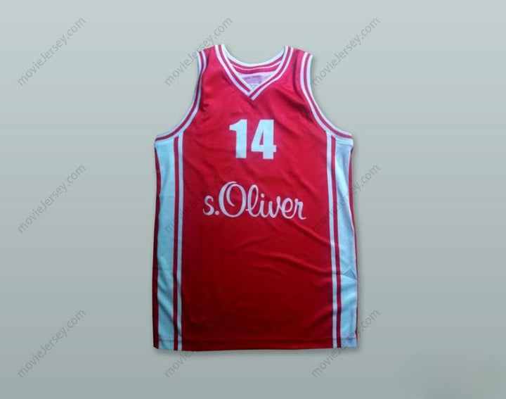 CUSTOM ANY Name Number DIRK NOWITZKI 14 S.OLIVER WURZBURG RED BASKETBALL JERSEY Top Stitched S-6XL