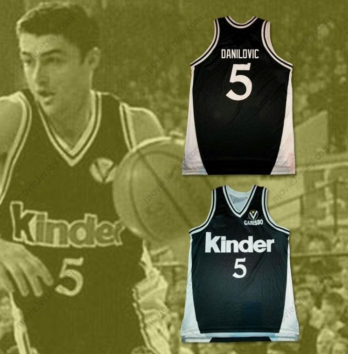 CUSTOM ANY Name Number SASHA DANILOVIC VIRTUS KINDER BOLOGNA BASKETBALL JERSEY STITCH SEWN Top Stitched S-6XL