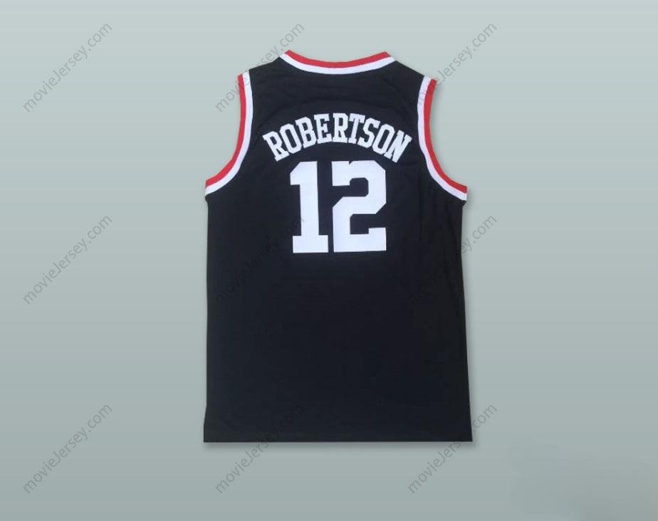 CUSTOM ANY Name Number OSCAR ROBERTSON 12  BLACK BASKETBALL JERSEY Top Stitched S-6XL
