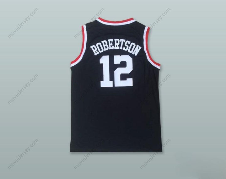 CUSTOM ANY Name Number OSCAR ROBERTSON 12  BLACK BASKETBALL JERSEY Top Stitched S-6XL