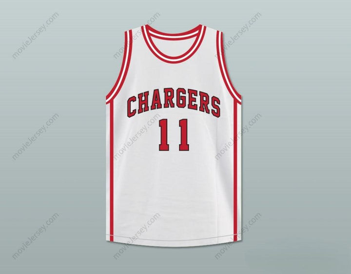 CUSTOM ANY Name Number ISIAH THOMAS 11 CHARGERS HIGH SCHOOL WHITE BASKETBALL JERSEY HOOP DREAMS Top Stitched S-6XL