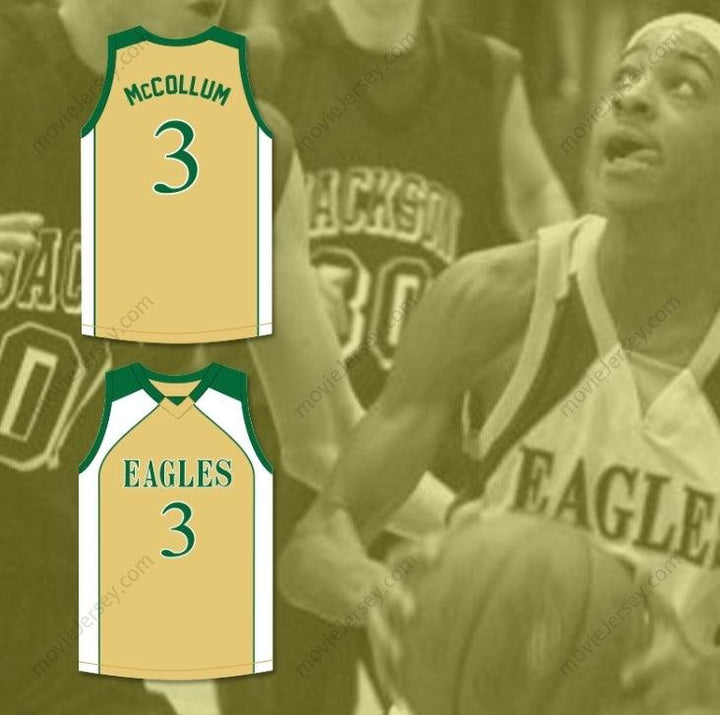 CUSTOM ANY Name Number CJ MCCOLLUM 3 GLENOAK HIGH SCHOOL GOLD BASKETBALL JERSEY 2 Top Stitched S-6XL