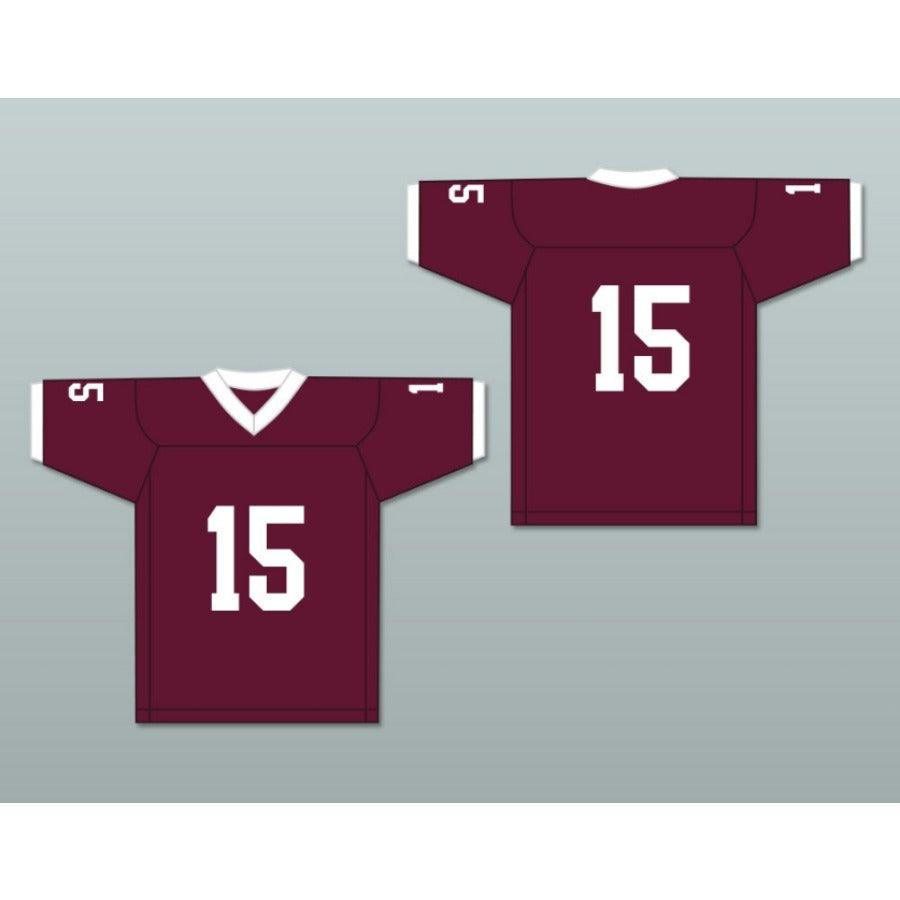 CUSTOM ANY Name Number WHITE PLAYER 15 BRISTOL CENTRAL RAMS MAROON Football Jersey Top Stitched S-6XL