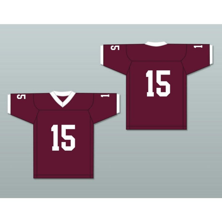 CUSTOM ANY Name Number WHITE PLAYER 15 BRISTOL CENTRAL RAMS MAROON Football Jersey Top Stitched S-6XL