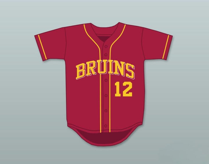 Custom Any Name Number AARON HICKS 12 WOODROW WILSON CLASSICAL HIGH SCHOOL BRUINS CARDINAL RED BASEBALL JERSEY 1 Top Stitched S-6XL