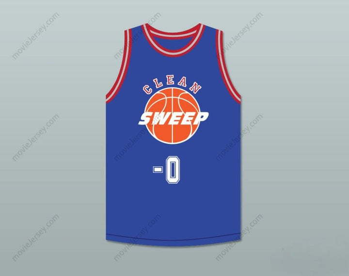 CUSTOM ANY Name Number ERNEST P. WORRELL 0 CLEAN SWEEP DELUXE BLUE BASKETBALL JERSEY SLAM DUNK ERNEST 1 Top Stitched S-6XL