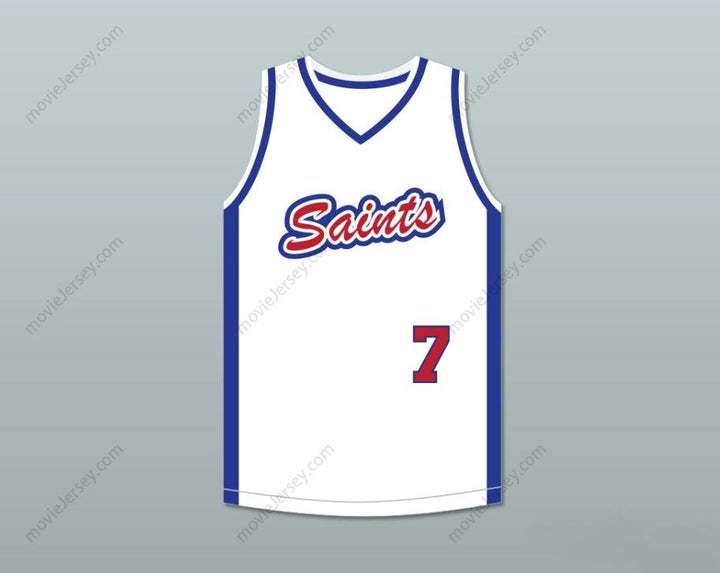 CUSTOM ANY Name Number LOS SANTOS SAINTS 7 WHITE BASKETBALL JERSEY Top Stitched S-6XL
