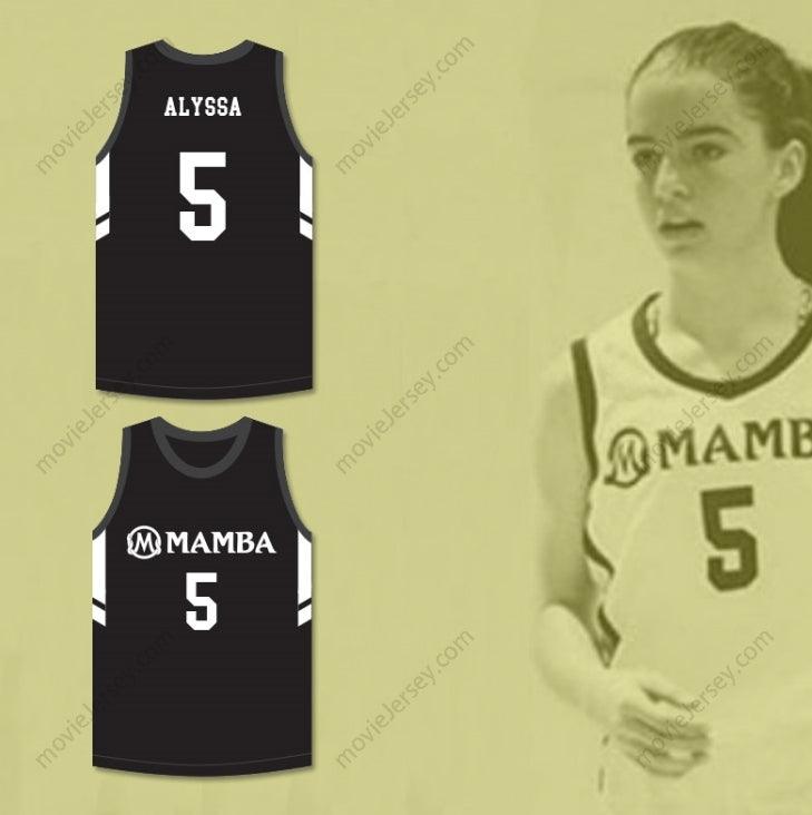 CUSTOM ANY Name Number ALYSSA 5 MAMBA BALLERS BLACK BASKETBALL JERSEY VERSION 3 Top Stitched S-6XL