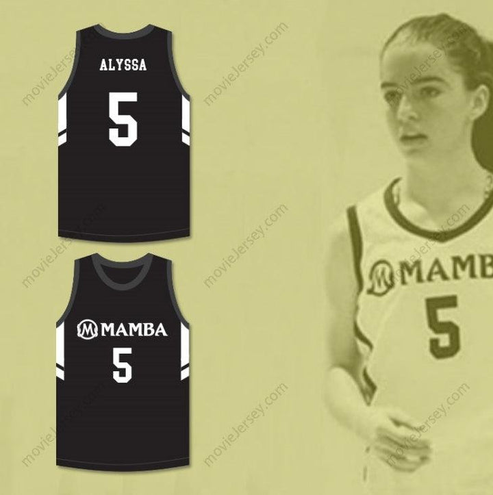 CUSTOM ANY Name Number ALYSSA 5 MAMBA BALLERS BLACK BASKETBALL JERSEY VERSION 3 Top Stitched S-6XL