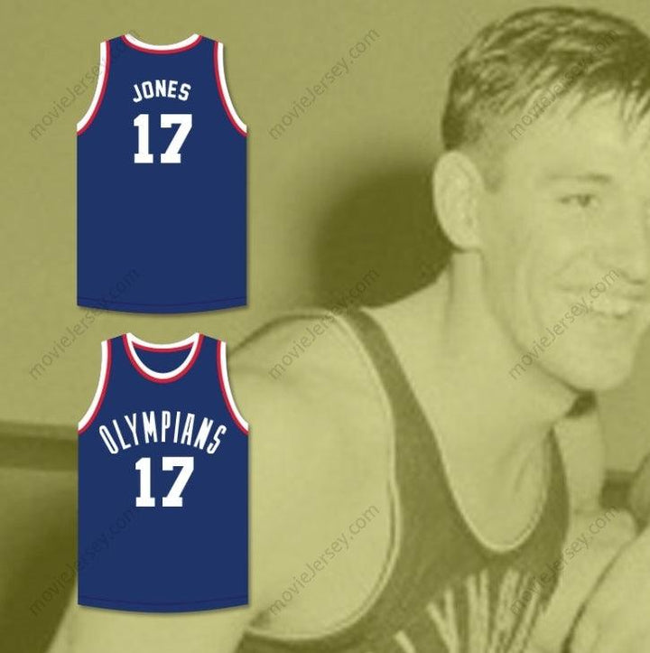 CUSTOM ANY Name Number WALLACE JONES 17  OLYMPIANS BLUE BASKETBALL JERSEY Top Stitched S-6XL