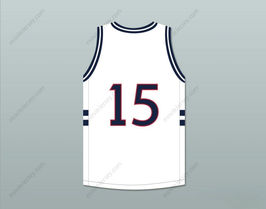 CUSTOM ANY Name Number JERMAINE COLE 15 BULLDOGS HIGH SCHOOL WHITE BASKETBALL JERSEY Top Stitched S-6XL