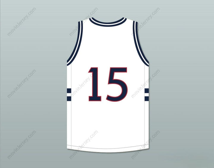 CUSTOM ANY Name Number JERMAINE COLE 15 BULLDOGS HIGH SCHOOL WHITE BASKETBALL JERSEY Top Stitched S-6XL
