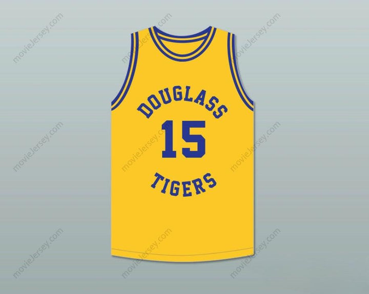CUSTOM ANY Name Number HAL GREER 15 FREDERICK DOUGLASS JUNIOR AND SENIOR HIGH SCHOOL TIGERS YELLOW GOLD BASKETBALL JERSEY 2 Top Stitched S-6XL