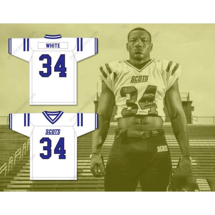 CUSTOM ANY Name Number ZAMIR WHITE 34 SCOTLAND HIGH SCHOOL FIGHTING SCOTS Football Jersey Top Stitched S-6XL