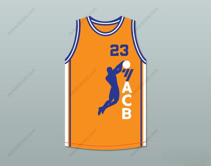 CUSTOM ANY Name Number MICHAEL  23 ACB 1990 BARCELONA EXHIBITION GAME ORANGE BASKETBALL JERSEY 1 Top Stitched S-6XL