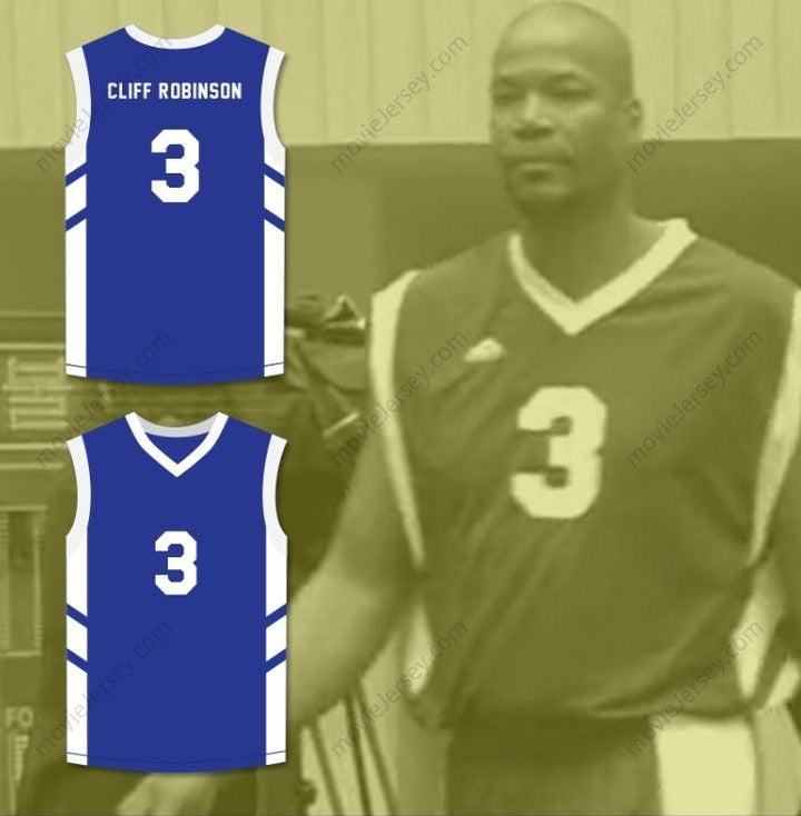 CUSTOM ANY Name Number CLIFF ROBINSON 3 BLUE BASKETBALL JERSEY DENNIS RODMAN'S BIG BANG IN PYONGYANG Top Stitched S-6XL