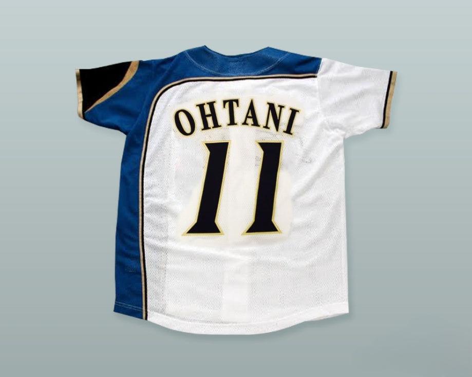 Custom Any Name Number SHOHEI OTANI 11 HOKKAIDO NIPPON-HAM FIGHTERS BUTTON DOWN WHITE BASEBALL JERSEY WITH PATCH Top Stitched S-6XL