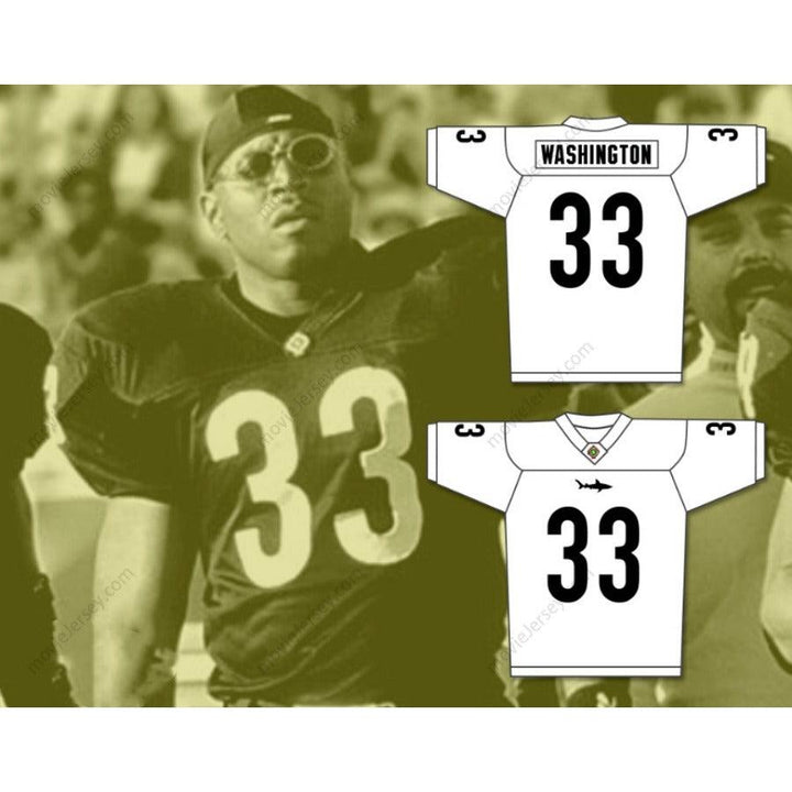 CUSTOM ANY Name Number LL COOL J JULIAN WASHINGTON 33 MIAMI SHARKS Football Jersey Top Stitched S-6XL