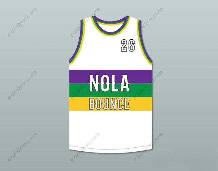 CUSTOM ANY Name Number JUVENILE 26 NOLA BOUNCE WHITE BASKETBALL JERSEY Top Stitched S-6XL