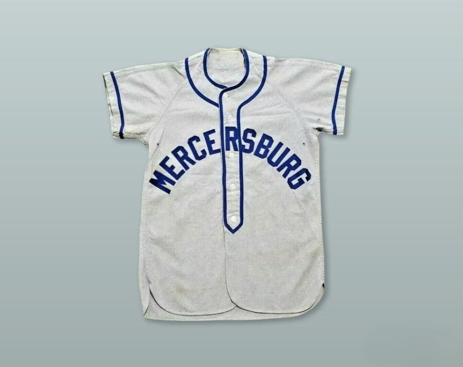 Custom Any Name Number MERCERSBURG ACADEMY LIGHT GRAY BASEBALL JERSEY Top Stitched S-6XL