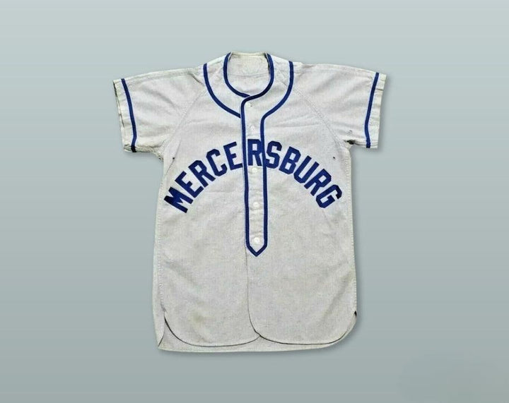 Custom Any Name Number MERCERSBURG ACADEMY LIGHT GRAY BASEBALL JERSEY Top Stitched S-6XL
