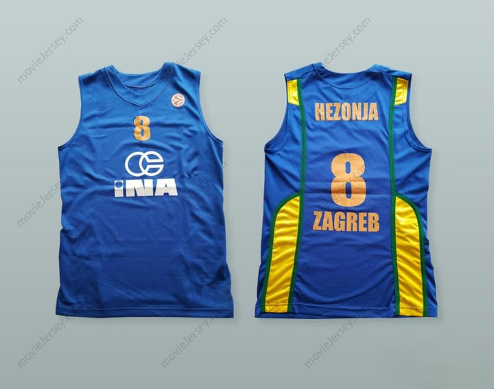 CUSTOM ANY Name Number MARIO HEZONJA 8 KK ZAGREB OSIGURANJE BASKETBALL JERSEY WITH PATCH Top Stitched S-6XL