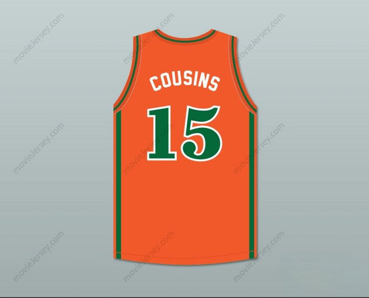 CUSTOM ANY Name Number DEMARCUS COUSINS 15 LEFLORE HIGH SCHOOL RATTLERS ORANGE BASKETBALL JERSEY Top Stitched S-6XL