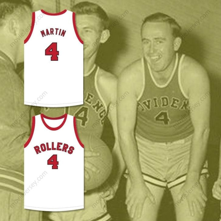 CUSTOM ANY Name Number DINO MARTIN 4 PROVIDENCE STEAMROLLERS WHITE BASKETBALL JERSEY 4 Top Stitched S-6XL