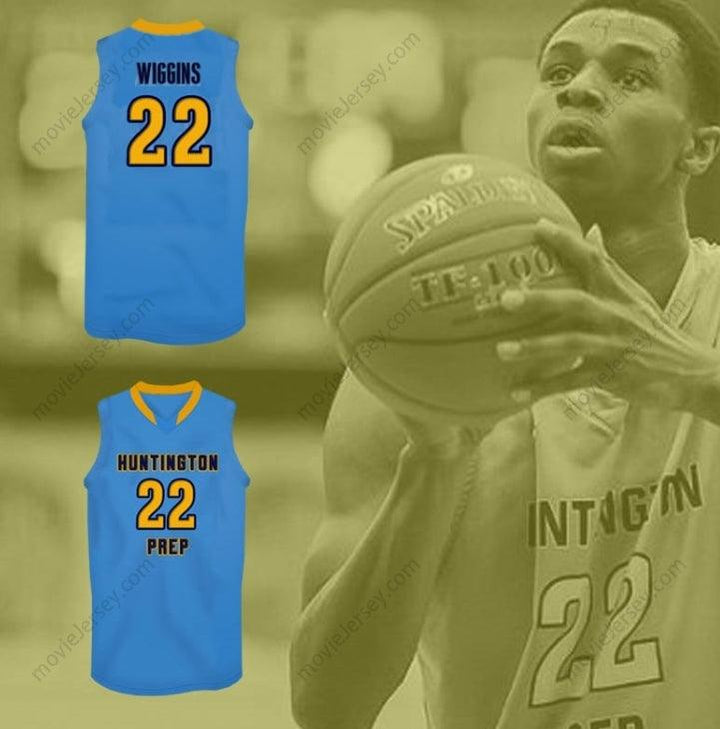 CUSTOM ANY Name Number ANDREW WIGGINS PREP BASKETBALL JERSEY STITCH SEWN Top Stitched S-6XL