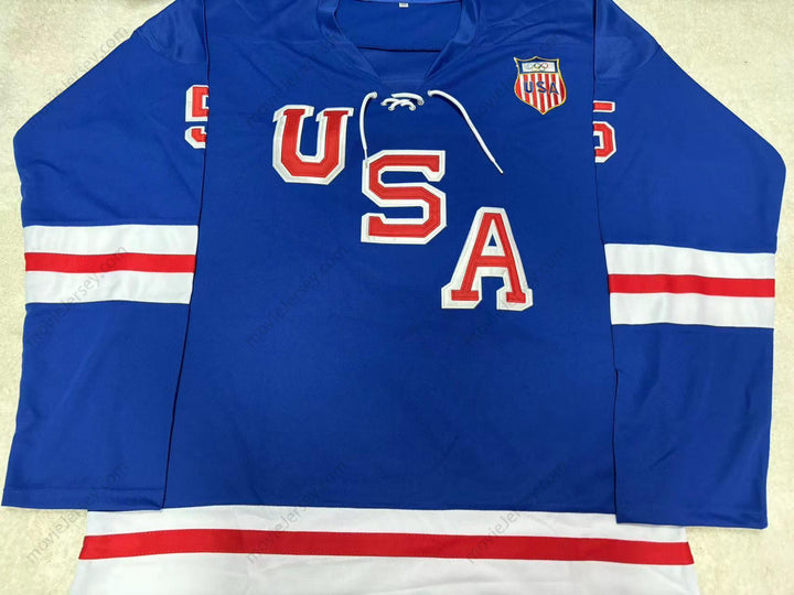 Custom Any Name Number 1960 HERB BROOKS 5 USA HOCKEY JERSEY WITH PATCH Top Stitched S-6XL