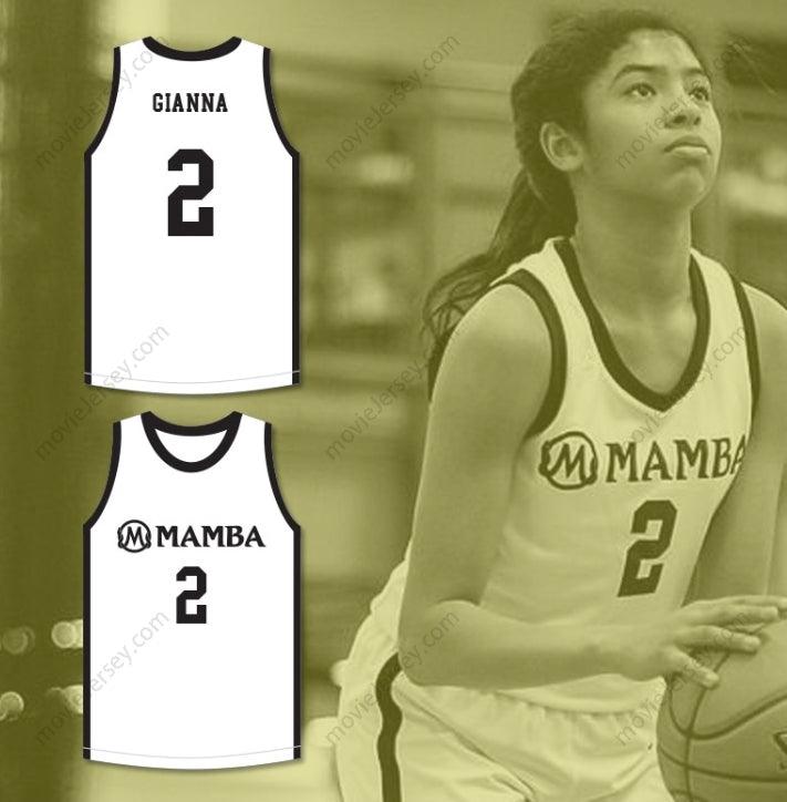 CUSTOM ANY Name Number GIANNA 2 MAMBA BALLERS WHITE BASKETBALL JERSEY Top Stitched S-6XL