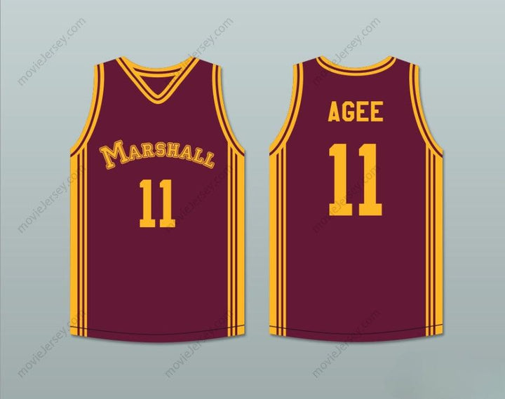 CUSTOM ANY Name Number  ARTHUR AGEE 11 JOHN MARSHALL METROPOLITAN HIGH SCHOOL COMMANDOS MAROON BASKETBALL JERSEY 1 Top Stitched S-6XL
