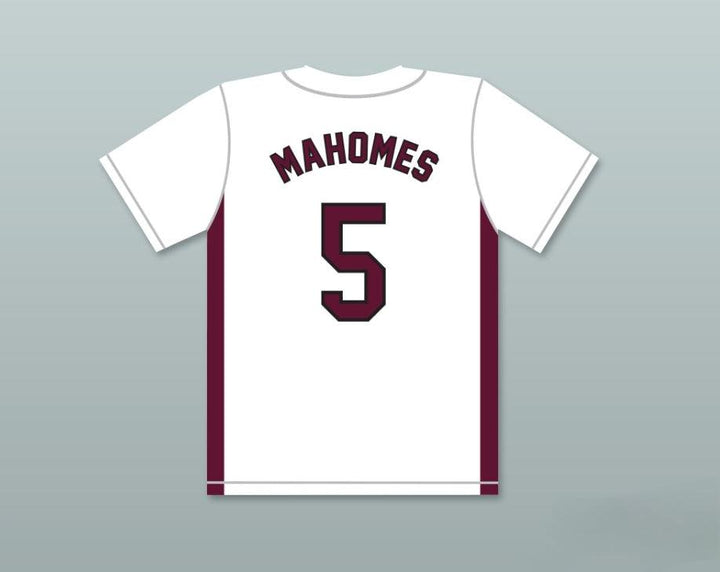 Custom Any Name Number PATRICK MAHOMES 5 WHITEHOUSE HIGH SCHOOL WILDCATS WHITE BASEBALL JERSEY 2 Top Stitched S-6XL