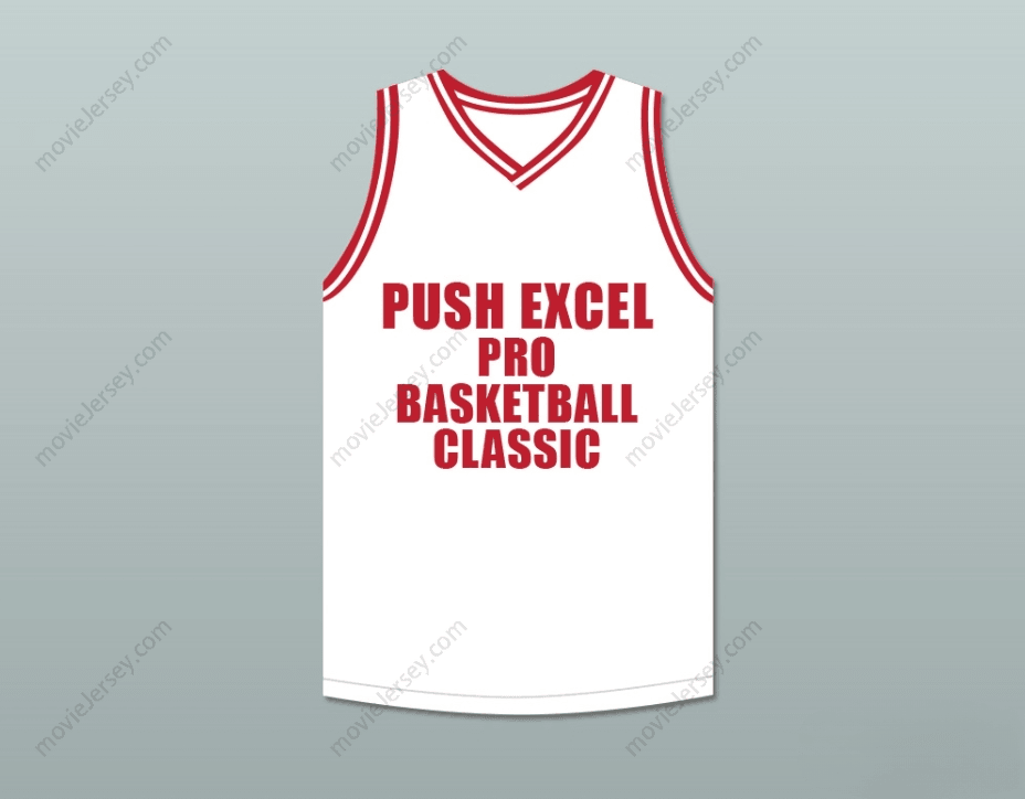 CUSTOM ANY Name Number KEVIN DUCKWORTH 00 PUSH EXCEL PRO BASKETBALL CLASSIC WHITE BASKETBALL JERSEY 1988 CHARITY EVENT Top Stitched S-6XL