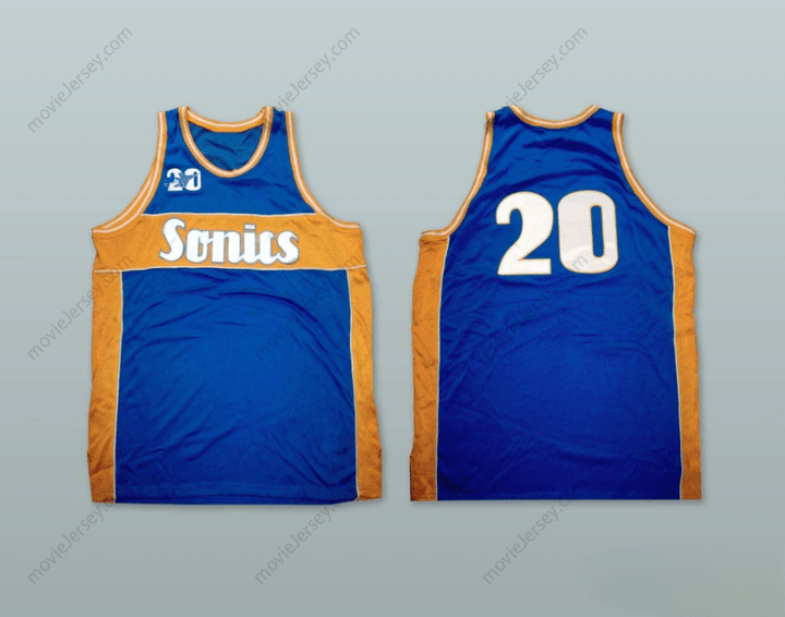 CUSTOM ANY Name Number 1960 RUCKER PARK SONICS 20 BLUE BASKETBALL JERSEY Top Stitched S-6XL