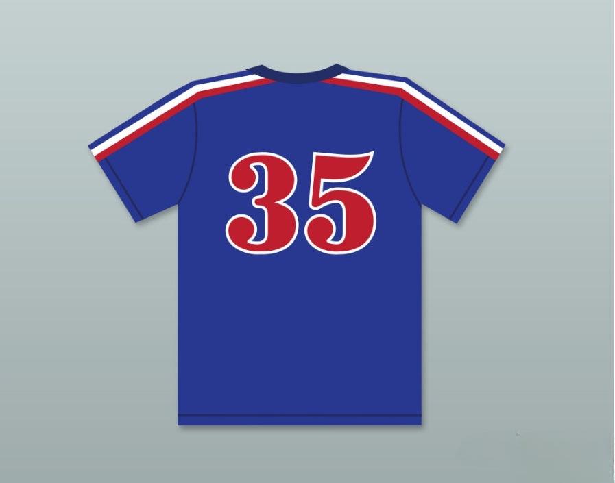 Custom Any Name Number MONTY BREWSTER 35   BLUE BASEBALL JERSEY BREWSTER'S MILLIONS Top Stitched S-6XL