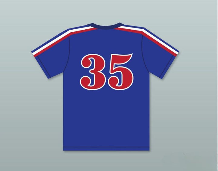 Custom Any Name Number MONTY BREWSTER 35   BLUE BASEBALL JERSEY BREWSTER'S MILLIONS Top Stitched S-6XL