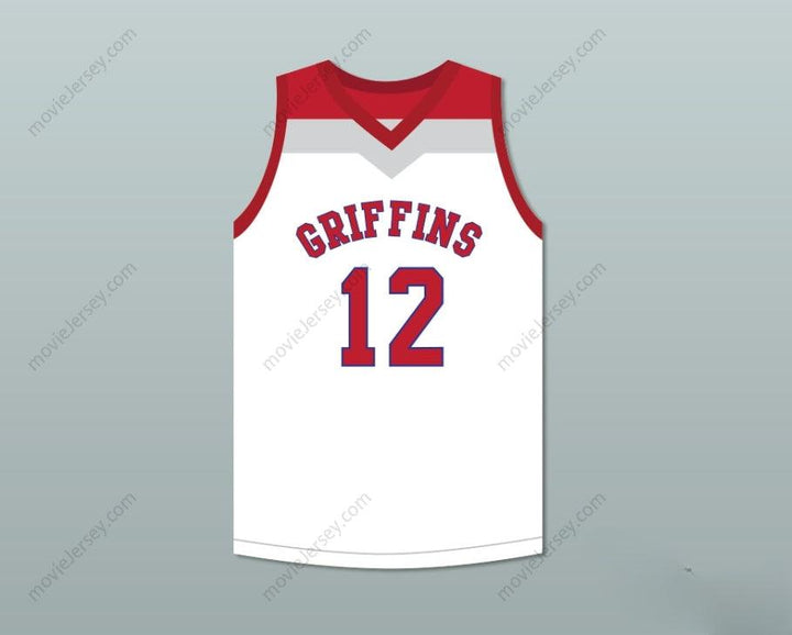 CUSTOM ANY Name Number ZION WILLIAMSON 12  DAY SCHOOL GRIFFINS WHITE BASKETBALL JERSEY 1 Top Stitched S-6XL