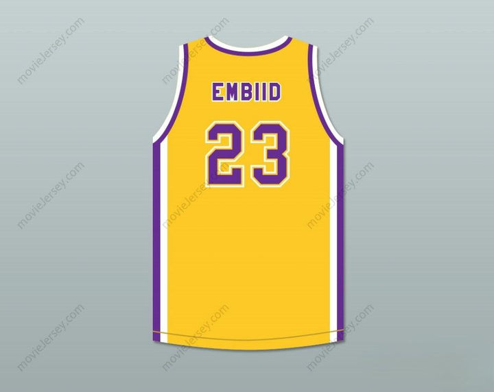 CUSTOM ANY Name Number JOEL EMBIID 23  ACADEMY  YELLOW BASKETBALL JERSEY Top Stitched S-6XL