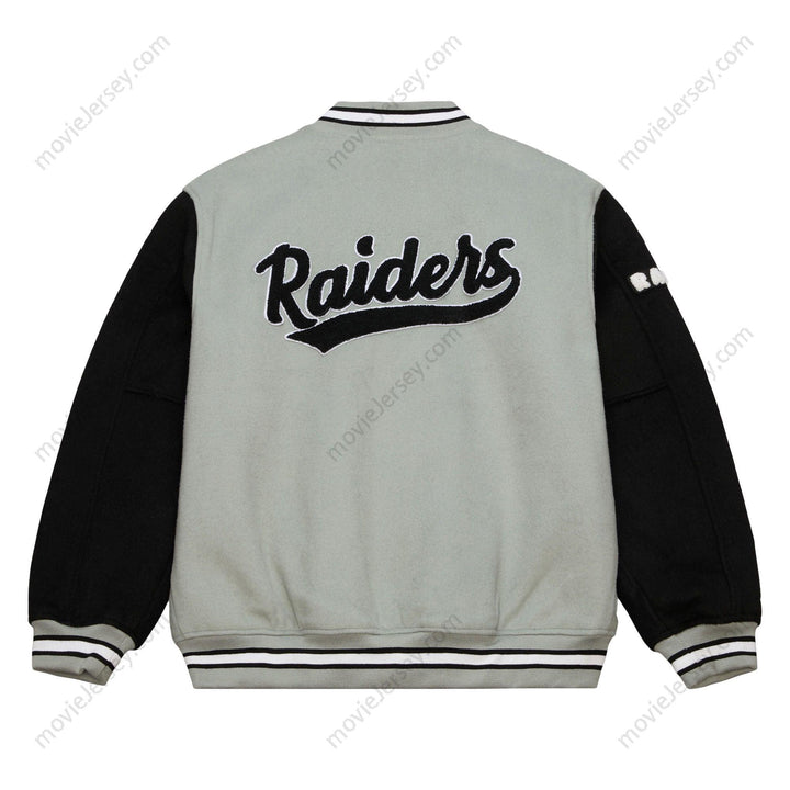Mens Black Oakland Raiders Gridiron Classics Team Legacy Full-Snap Varsity Jacket