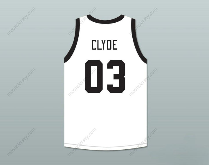 CUSTOM ANY Name Number BONNIE & CLYDE CRIMINAL SUPERSTARS CLYDE 03 WHITE BASKETBALL JERSEY Top Stitched S-6XL