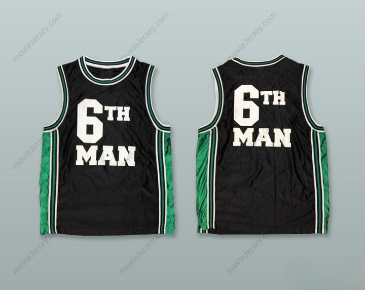 CUSTOM ANY Name Number 6TH MAN BLACK BASKETBALL JERSEY Top Stitched S-6XL