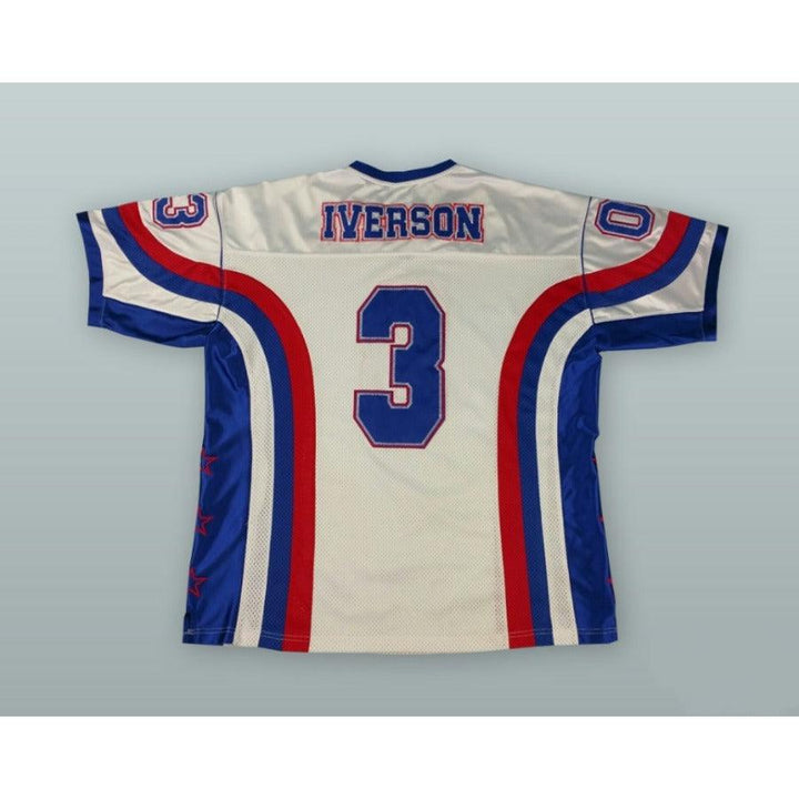 CUSTOM ANY Name Number ALLEN IVERSON 3 WHITE FOOTBALL JERSEY All Stitched S-6XL