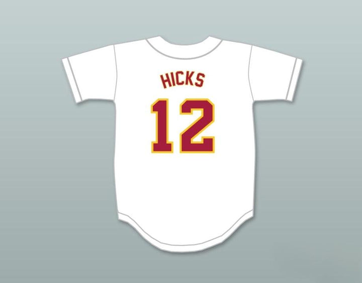 Custom Any Name Number AARON HICKS 12 WOODROW WILSON CLASSICAL HIGH SCHOOL BRUINS WHITE BASEBALL JERSEY 2 Top Stitched S-6XL