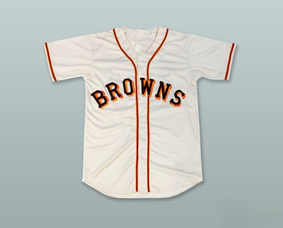 Custom Any Name Number SATCHEL PAIGE 29 ST  BROWNS WHITE BUTTON DOWN BASEBALL JERSEY Top Stitched S-6XL