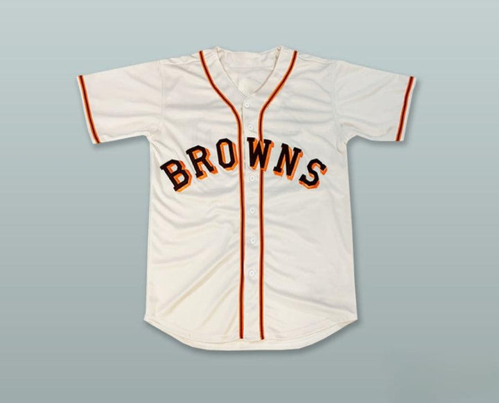 Custom Any Name Number SATCHEL PAIGE 29 ST  BROWNS WHITE BUTTON DOWN BASEBALL JERSEY Top Stitched S-6XL